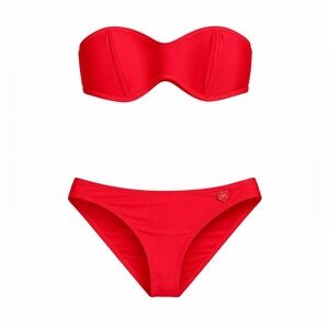 Body Glove Smoothies‎ Red Bikini Set Strapless Top S / Bottom M